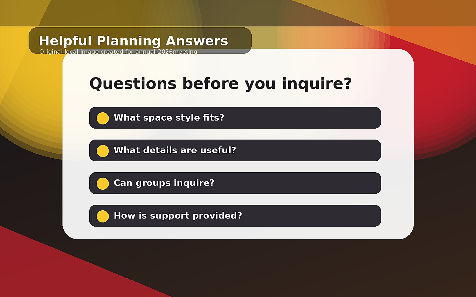 Question board for venue inquiry support
